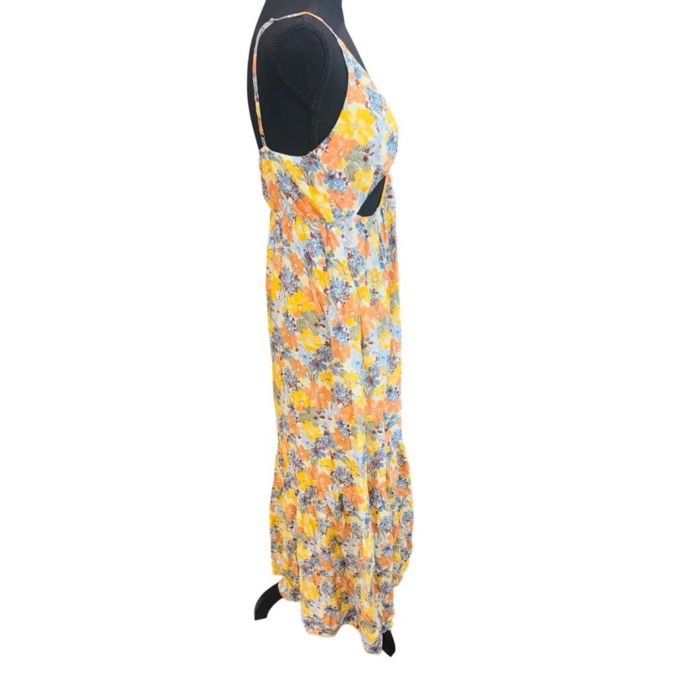 Abercrombie & Fitch Cottage Core Romantic Floral Cutout Maxi Sun Dress M Resort - Picture 5 of 11